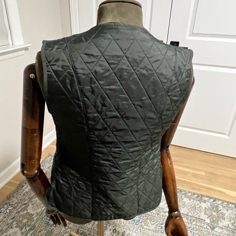 Barbour Quilted Vest in Dark Olive - Picture 7 of 8